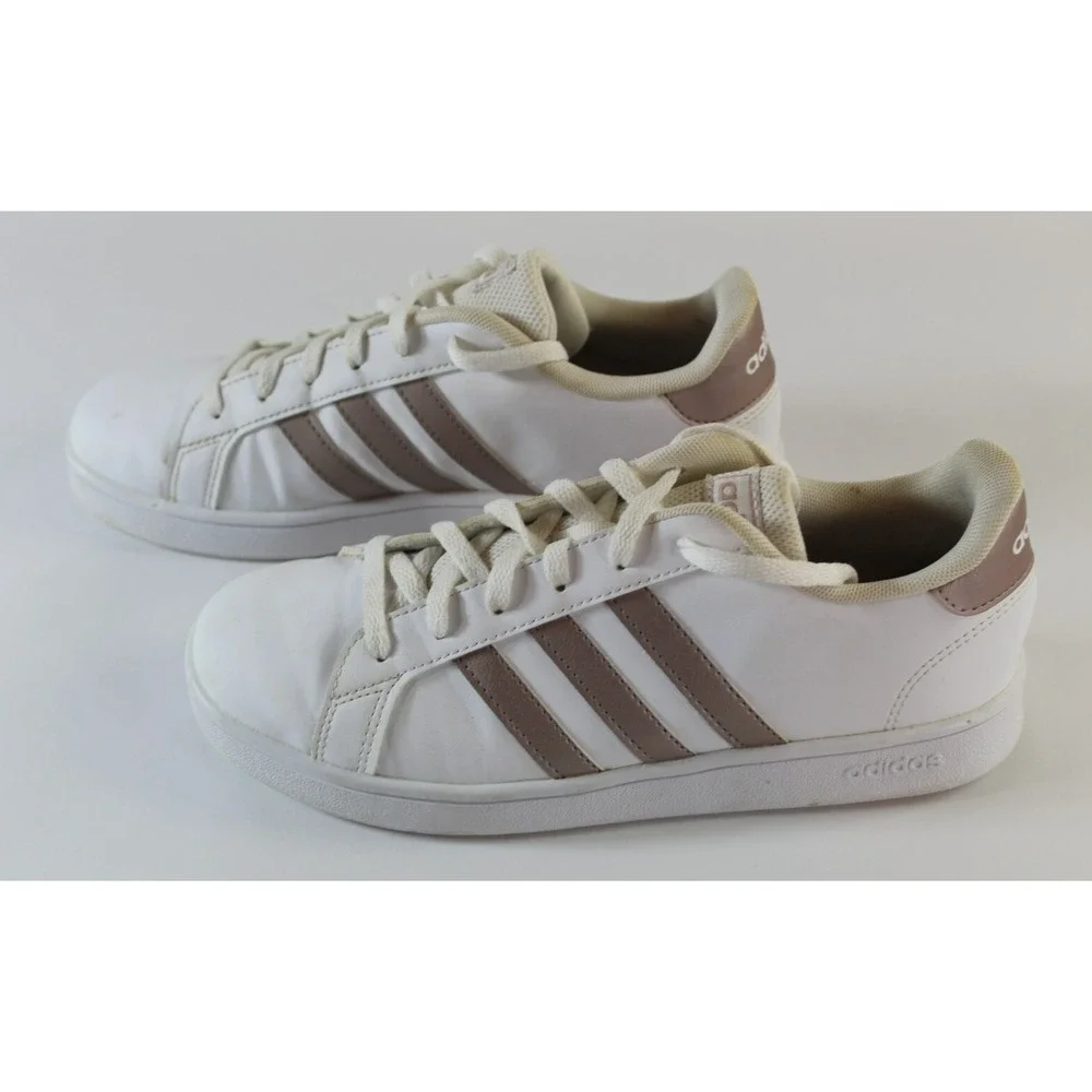 Adidas Women's Size‎ 5 Tennis Grand Court 2.0 Rose Gold Pink White Sneaker